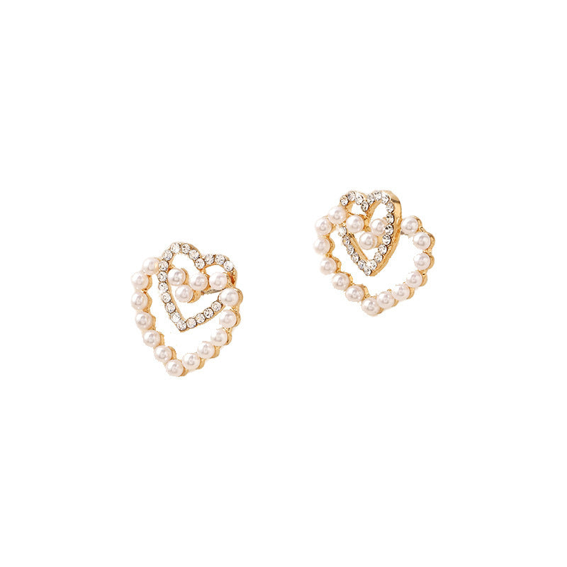 Wholesale Vintage Pearl Heart Earrings
